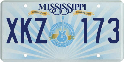MS license plate XKZ173