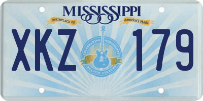 MS license plate XKZ179