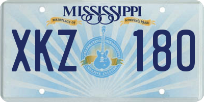 MS license plate XKZ180