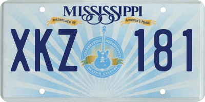 MS license plate XKZ181