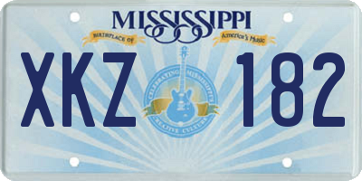 MS license plate XKZ182