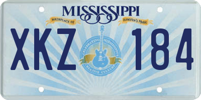MS license plate XKZ184
