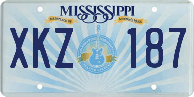 MS license plate XKZ187