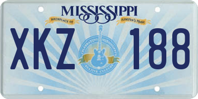 MS license plate XKZ188