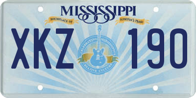 MS license plate XKZ190
