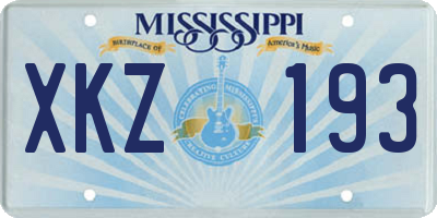 MS license plate XKZ193