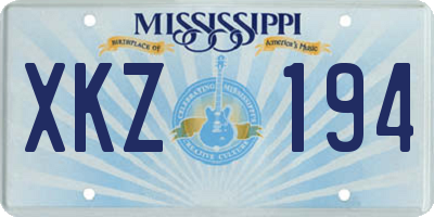 MS license plate XKZ194