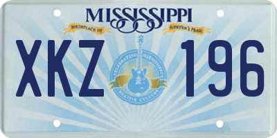 MS license plate XKZ196