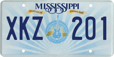 MS license plate XKZ201