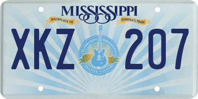 MS license plate XKZ207