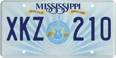 MS license plate XKZ210