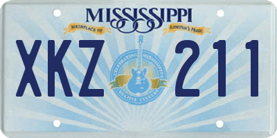 MS license plate XKZ211