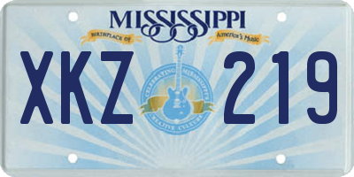 MS license plate XKZ219