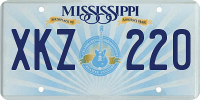 MS license plate XKZ220