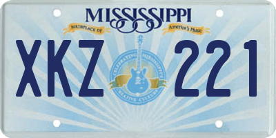MS license plate XKZ221
