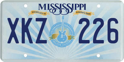 MS license plate XKZ226