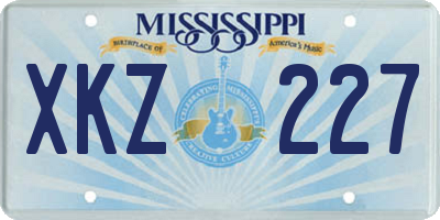 MS license plate XKZ227