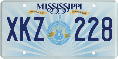 MS license plate XKZ228