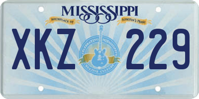 MS license plate XKZ229