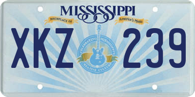 MS license plate XKZ239