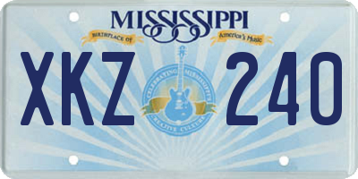 MS license plate XKZ240
