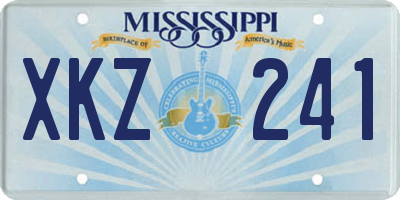 MS license plate XKZ241