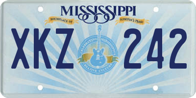 MS license plate XKZ242