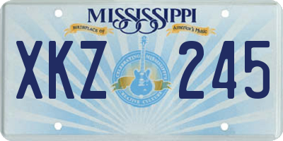 MS license plate XKZ245