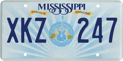 MS license plate XKZ247