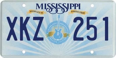 MS license plate XKZ251