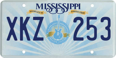 MS license plate XKZ253