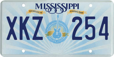 MS license plate XKZ254
