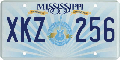 MS license plate XKZ256