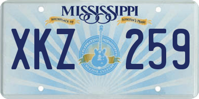 MS license plate XKZ259