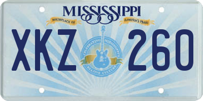 MS license plate XKZ260
