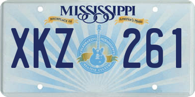 MS license plate XKZ261
