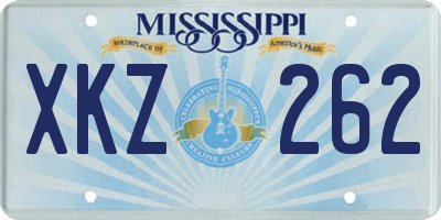 MS license plate XKZ262