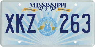 MS license plate XKZ263