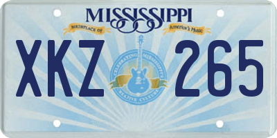 MS license plate XKZ265