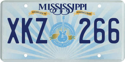 MS license plate XKZ266