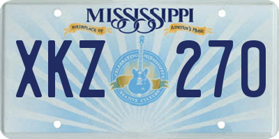 MS license plate XKZ270