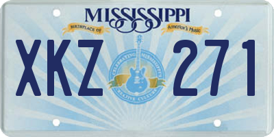 MS license plate XKZ271