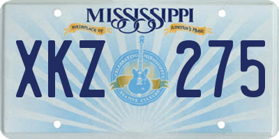 MS license plate XKZ275