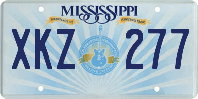 MS license plate XKZ277