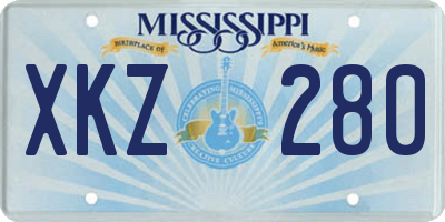 MS license plate XKZ280