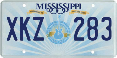 MS license plate XKZ283