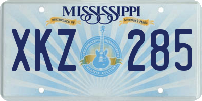 MS license plate XKZ285