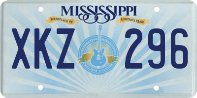 MS license plate XKZ296