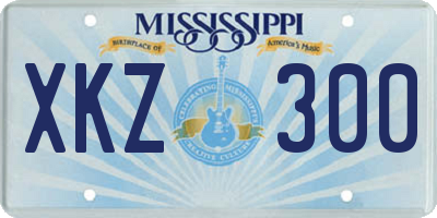 MS license plate XKZ300