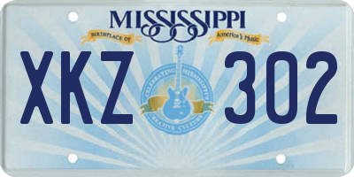 MS license plate XKZ302